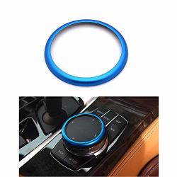 Thor-ind Aluminum Multimedia Knob Cover Ring Sticker Compatible With Bmw 1 2 3 4 5 6 7 Series X3 X4 X5 X6 Center Console Idrive Multimedia Controller Knob Blue