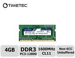 Timetec Hynix Ic 4GB DDR3 1600MHZ PC3-12800 Non Ecc Unbuffered 1.35V CL11 1RX8 Single Rank 204 Pin Sodimm Laptop Notebook Computer Memory RAM Module