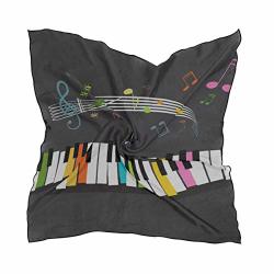 Women's Soft Polyester Silk Square Scarf Black And White Piano Keys Women's Soft Polyester Silk Square Scarf