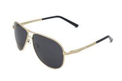 Veithdia 2556 Premium Metal Frame Polarized Aviator Sunglasses 100% Uv Protection Golden Frame grey Lens 63