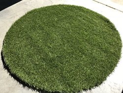 5' Circular Grass Mat - Indoor outdoor All Green Artificial Grass Rug