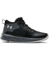 Grade School Ua Lockdown 5 Basketball Shoes - Black Pitch Gray Halo Gray 4.5