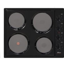 Univa 4 Solid Plate Hob With Control Panel - U156B - Black