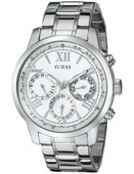 Guess Women's G75791M "dazzling Sporty" Mid-size Silver-tone Watch