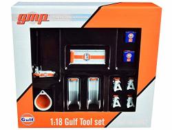 Gulf Oil Shop Tools Set Of 6 Pieces 1 18 Diecast Replica By Gmp 18942