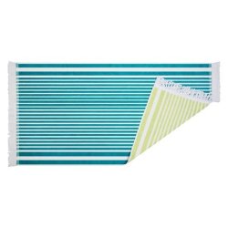 Stripe Velour Beach Towel Tassels
