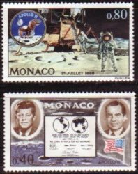 Monaco 1970 Apollo II Space Unmounted Mint 772-3 Complete Set