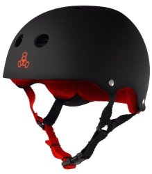 Triple Eight Helmet With Sweatsaver Liner Black Rubber red XL