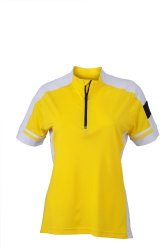 James & Nicholson Women's Trikot Ladies' Bike-t Half Zip - Sports T-shirt - Yellow Medium
