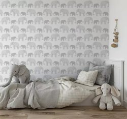 Minimalist Elephants Kids Wallpaper