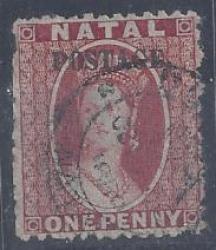 Natal 1869 1d Rose Overprinted Type 7e Fine Used