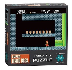 Nintendo Super Mario Bros. Nes World 1-2 550-PIECE Nostalgic Retro 1980S Video Game Themed Jigsaw Puzzle For Collectors. Exclusive Item. Made By Usaopoly. Made