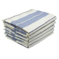 Kitchen Towel 050X075CM Thick Stripe Faded Denim Design 20018 5 Pack