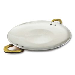 Special Traditional Copper And Stainless Steel Tava Platter Bottom With Two Handle MU168