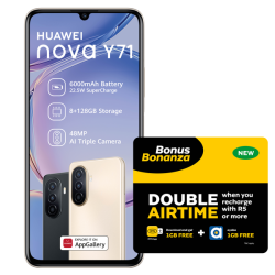 Huawei Nova Y71 128GB LTE Dual Sim - Black + Mtn Sim Kit & LTE Device Promotion