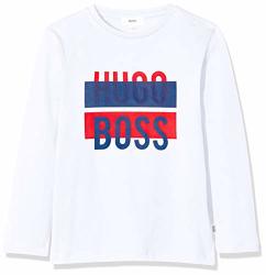 BOSS Boys T-Shirt With Logo Print White Sizes 6-16 - 8