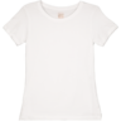 Ladies White Crewneck T-Shirt S-xxl