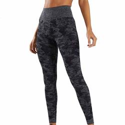 High Waisted Camo Seamless Leggings For Women Gym Capri Tight Yoga Pants Girls Fitness Sports Leggings Medium Black