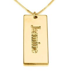 Personalized Custom 24K Gold Plated Nameplate Pendant Jewelry 18
