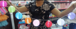 12 Mini Colorful Fabric Lanterns - Light Pink- 7.5 Cm