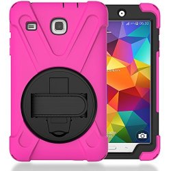 Case For Tab E 8.0" T377 Shockproof Hybrid Protective Shield Case Cover palm Handstrap For Samsung Galaxy Tab E 8.0" SM-T377A T377V T377P W rose