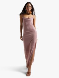 Women&apos S Pink Slinky Knit Strappy Maxi Dress