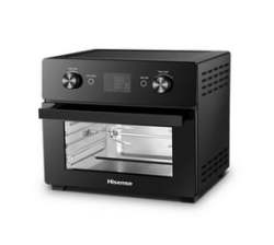 Hisense 20L 1800W Digital Air Fryer Oven: Countertop 7 Cooking Functions Large Capacity Tempered Glass Door Interior Lighting - Black