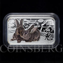 Cook Islands 1 Dollar Year Of The Rabbit Lunar Grey Silver Proof Coin 2011
