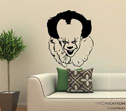 Increation Company Halloween Pennywise It Horror Clown Door Wall Decal Gift Present Logo Vinyl Sticker Mural Graphics Holiday Home Decor Children Living Room