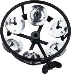 THH1BK Professional Series Sing Row Hi-hat Tambourine With Steel Jingles Black