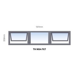Window Steel Top Hung NG4 FX7 Reinforced Profile -W1511XH359MM