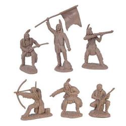 Plains Indian Warriors Plastic Army Men: 12 Piece Set Of 54MM Figures - 1:32 Scale