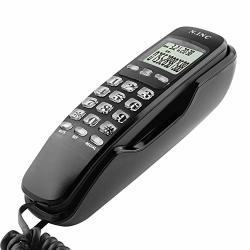 Eboxer Wall-mounted Telephone Corded MINI Portable Multi-functional Landline Telephone With Dtmf fsk Caller Id System & Lcd Display For Home Office Hotel Black
