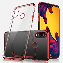 Huawei P20 Lite Case Huawei P20 Lite Clear Case Ultra-thin Crystal Clear Shock Absorption Electroplating Transparent Bumper Silicone Gel Rubber Soft Tpu Cover Case