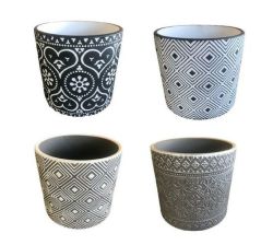 Stylish Planters With Designs - Set Of 4