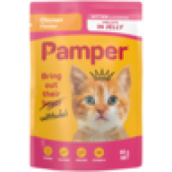 Pampers Pamper Chicken Flavoured Kitten Cat Food In Jelly Pouch 85G