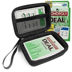 Fitsand Tm Carry Travel Zipper Eva Hard Case For Monopoly Deal Card Game - Black Box Blacker Box Best Protection For Monopoly Deal Cards