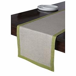 Solino Home Linen Table Runner - 14 X 60 Inch Natural Olive Rectangular Runner - 100% European Flax Concordia