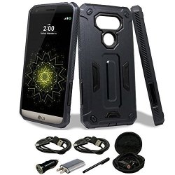 LG G5 Mstechcorp Shockproof Rugged Hybrid Protective Case Protector For LG G5 With Accessories Black
