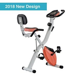Harvil Foldable Magnetic Exercise Bike With 10-LEVEL Adjustable Magnetic Resistance And Pulse Rate Sensors - Peach