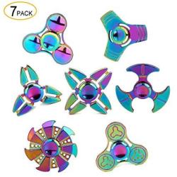 Scione Metal Fidget Spinner Toys 7 Pack Stainless Steel Bearing 3-5 Min High Speed Stress Relief Spinner Adhd Anxiety Toys For Adult Kid Autism