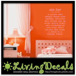 Vinyl Decals Wall Art Stickers - Definitions "sister