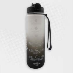 South African Motivational Time Marker Water Bottle Black And White