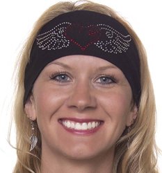 Head Wrap: Womens Wide Headbands: Biker Chick Headwear: Heart With Wings 2 Colors