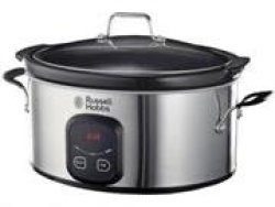 Russell Hobbs RHSS70 6L Digital Slow Cooker - Power: 200W 6L Oval Pot Design Brushed Stainless Steel Housing And Stylish Rubberized Handles 3 Settings: