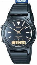 Casio Retro AW-49HE-1AVUDF Analog And Digital Watch - Black And Gold AW-49HE-1AVUDF