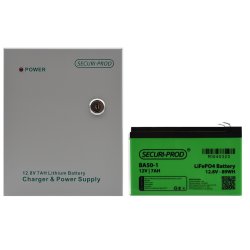 SECURI-PROD 3AMP Lithium Backup Power Supply + 12V 7AH LIFEPO4 Lithium Battery
