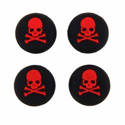 Silicone Thumb Stick Grip Cap Joystick Thumbsticks Caps Cover For PS4 PS3 Xbox One PS2 Xbox 360 Game Controllers Red Skull 4PCS