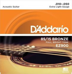 D'Addario EZ900 85 15 Bronze Great American Extra Light Acoustic Guitar Strings