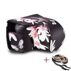 Pu Leather Camera Bag For Sony A6000 A6300 Turpro Pu Leather Flower Case Cover Pouch Bag With Shoulder Strap For Sony Alpha A6000 A6300